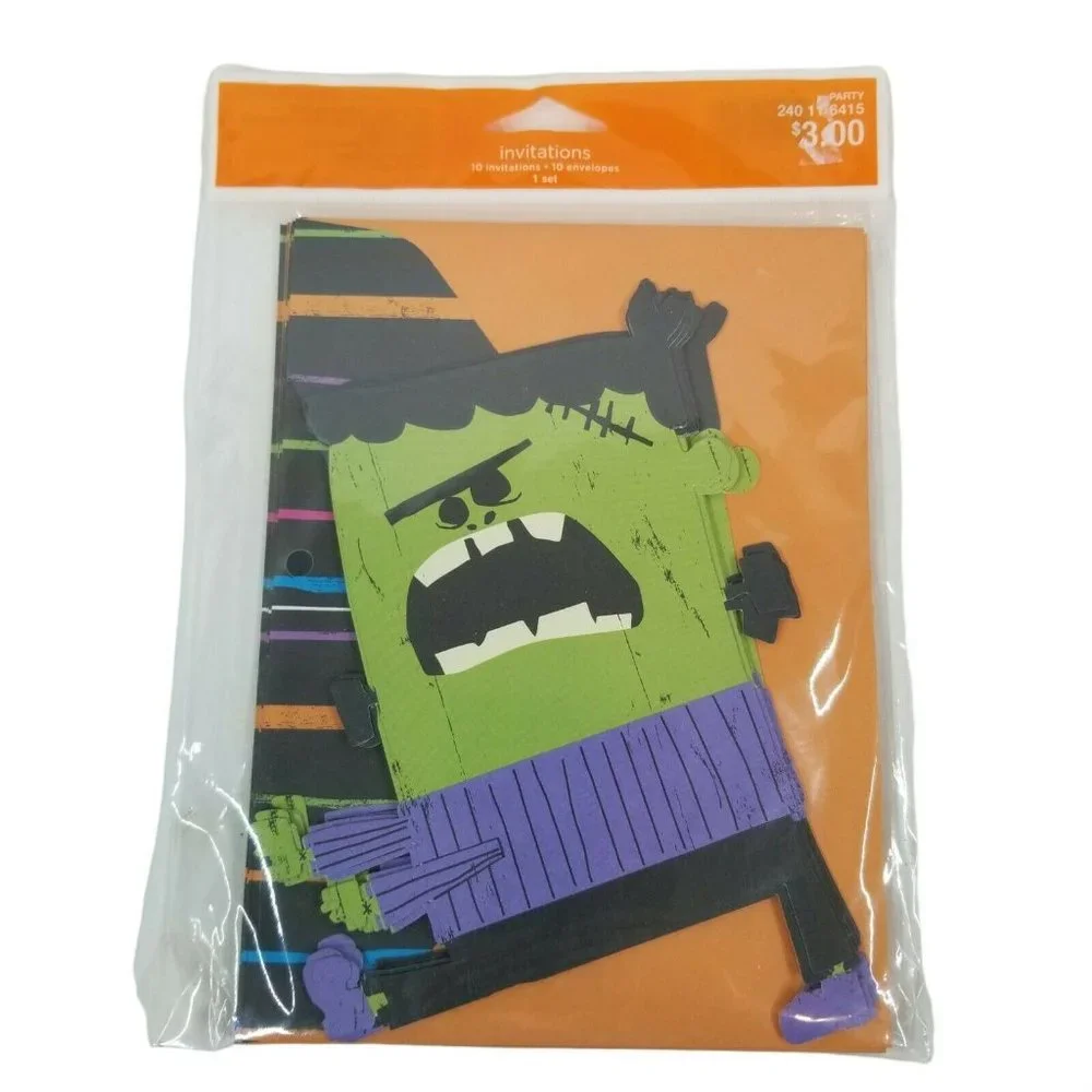 Halloween Invitations Party 10 Pack Frankenstein It's Alive 2010 Target Monster